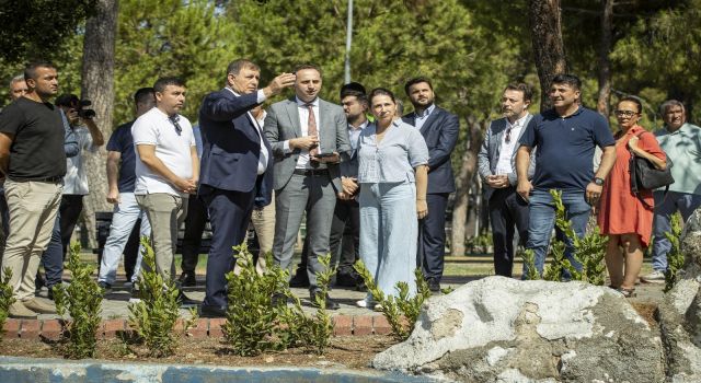 Başkan Tugay devam eden yatırımları inceledi