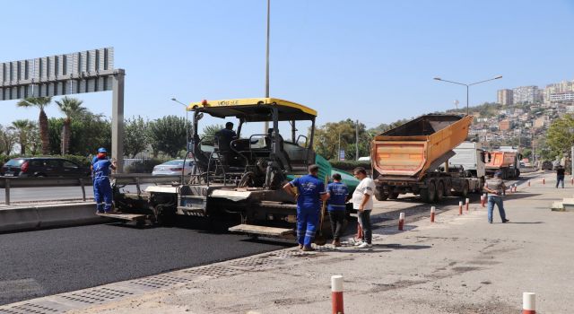 İZBETON’un asfalt çalışmaları tam gaz